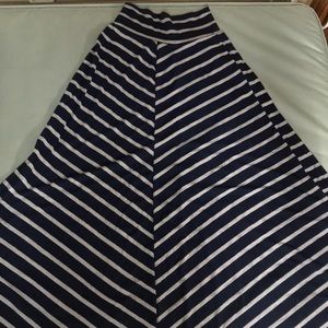 Navy/Grey striped maxi skirt, super soft